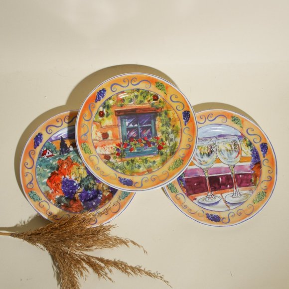 Vintage set of three deserts plates